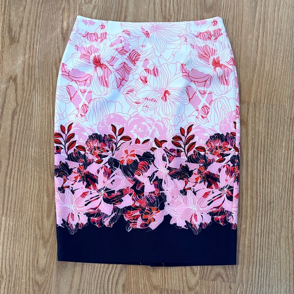 Halogen Floral Pencil Skirt in Pink and Navy